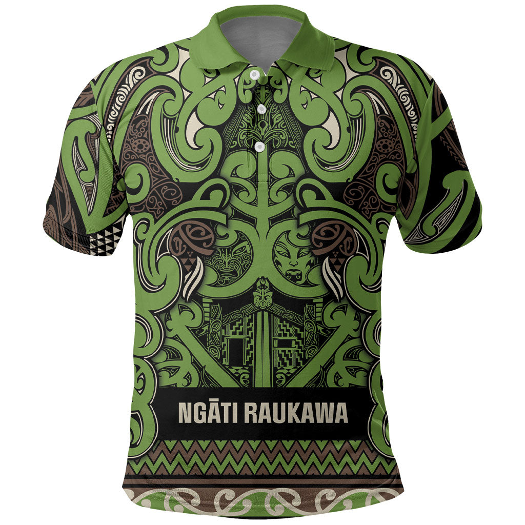 Aotearoa Iwi Ngati Raukawa Polo Shirt Maori Wharenui House Tribal Pattern