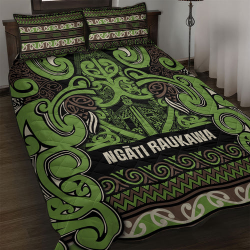 Aotearoa Iwi Ngati Raukawa Quilt Bed Set Maori Wharenui House Tribal Pattern