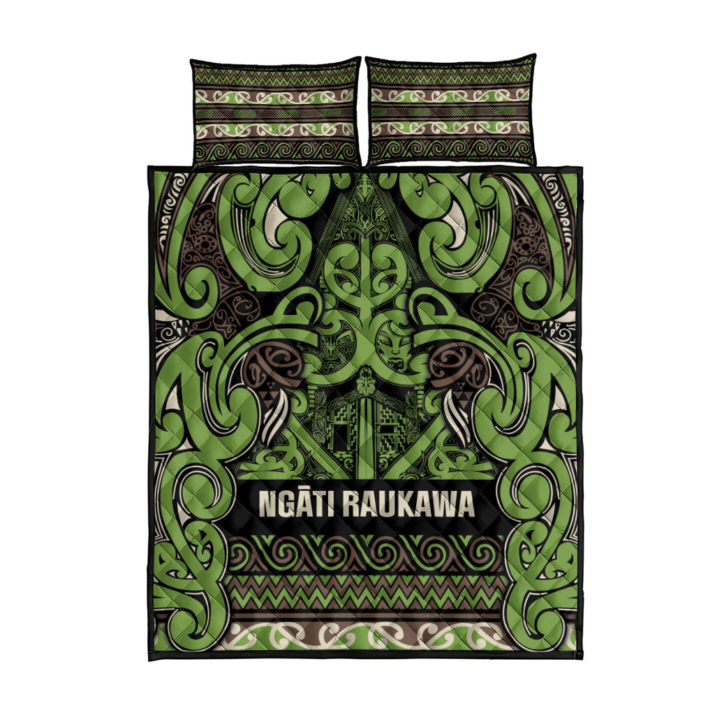 Aotearoa Iwi Ngati Raukawa Quilt Bed Set Maori Wharenui House Tribal Pattern