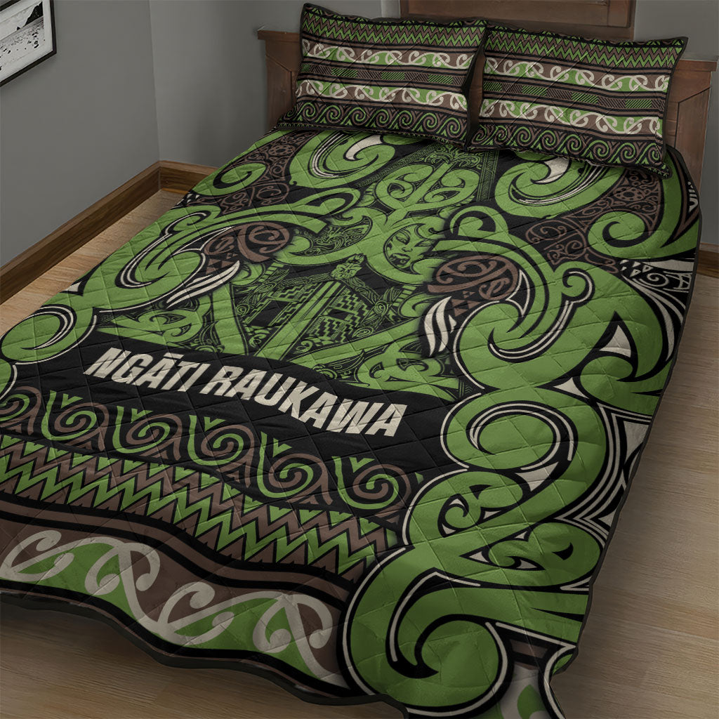 Aotearoa Iwi Ngati Raukawa Quilt Bed Set Maori Wharenui House Tribal Pattern