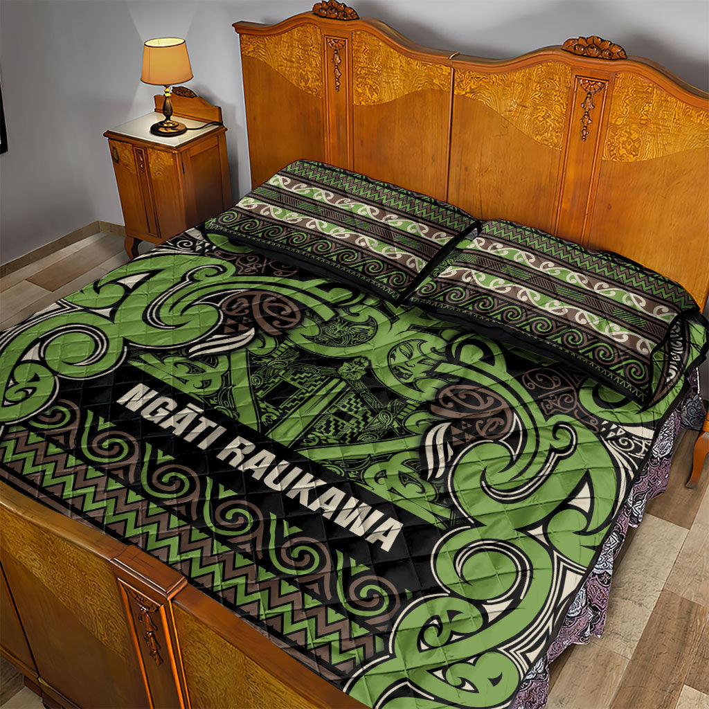 Aotearoa Iwi Ngati Raukawa Quilt Bed Set Maori Wharenui House Tribal Pattern