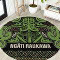 Aotearoa Iwi Ngati Raukawa Round Carpet Maori Wharenui House Tribal Pattern