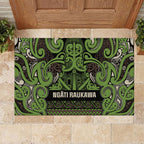 Aotearoa Iwi Ngati Raukawa Rubber Doormat Maori Wharenui House Tribal Pattern
