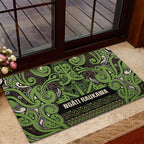 Aotearoa Iwi Ngati Raukawa Rubber Doormat Maori Wharenui House Tribal Pattern
