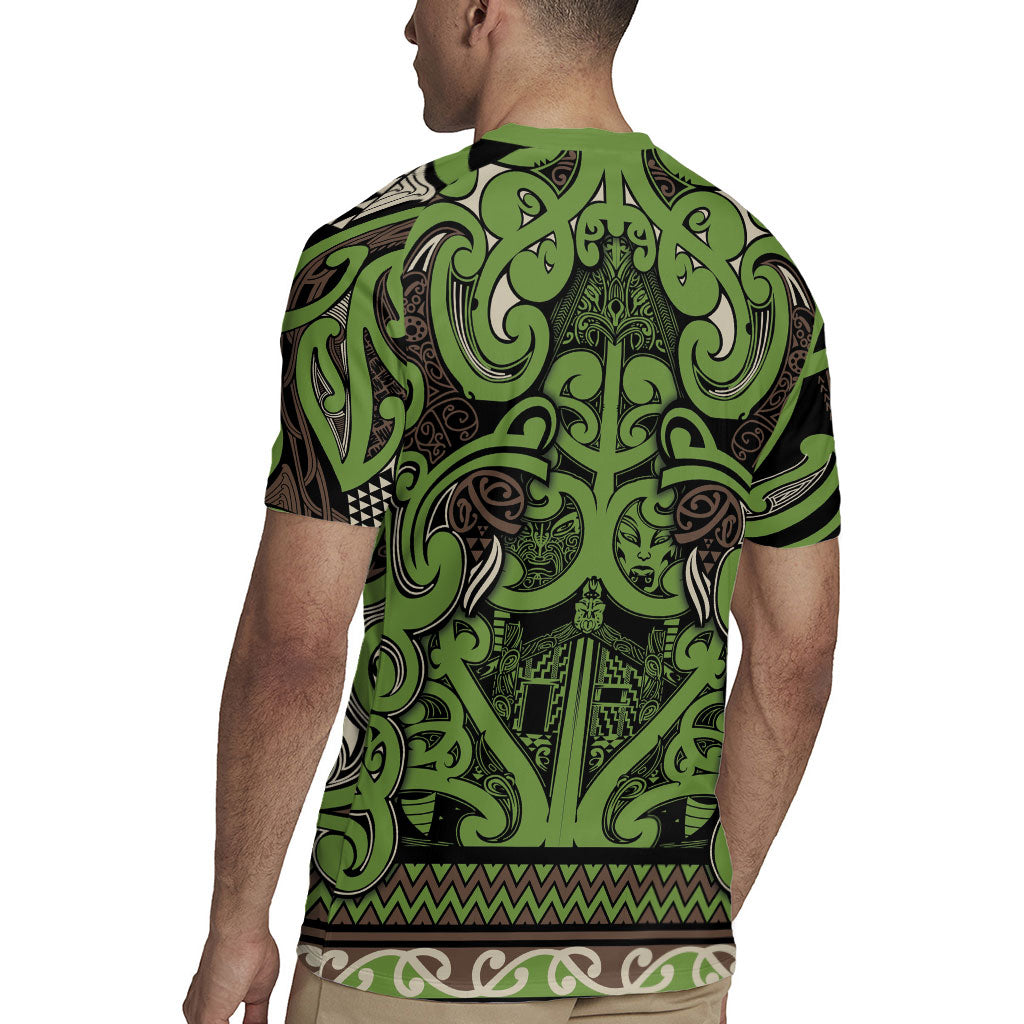 Aotearoa Iwi Ngati Raukawa Rugby Jersey Maori Wharenui House Tribal Pattern