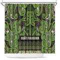 Aotearoa Iwi Ngati Raukawa Shower Curtain Maori Wharenui House Tribal Pattern