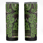 Aotearoa Iwi Ngati Raukawa Skinny Tumbler Maori Wharenui House Tribal Pattern