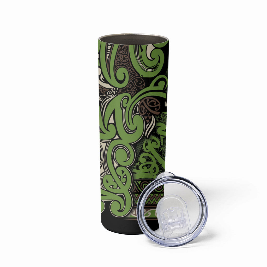 Aotearoa Iwi Ngati Raukawa Skinny Tumbler Maori Wharenui House Tribal Pattern
