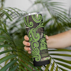 Aotearoa Iwi Ngati Raukawa Skinny Tumbler Maori Wharenui House Tribal Pattern