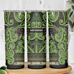 Aotearoa Iwi Ngati Raukawa Skinny Tumbler Maori Wharenui House Tribal Pattern