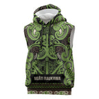 Aotearoa Iwi Ngati Raukawa Sleeveless Hoodie Maori Wharenui House Tribal Pattern