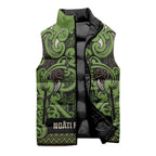 Aotearoa Iwi Ngati Raukawa Sleeveless Puffer Jacket Maori Wharenui House Tribal Pattern