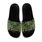 Aotearoa Iwi Ngati Raukawa Slide Sandals Maori Wharenui House Tribal Pattern