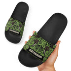 Aotearoa Iwi Ngati Raukawa Slide Sandals Maori Wharenui House Tribal Pattern