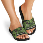 Aotearoa Iwi Ngati Raukawa Slide Sandals Maori Wharenui House Tribal Pattern