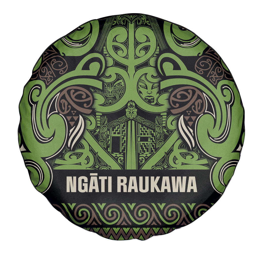 Aotearoa Iwi Ngati Raukawa Spare Tire Cover Maori Wharenui House Tribal Pattern