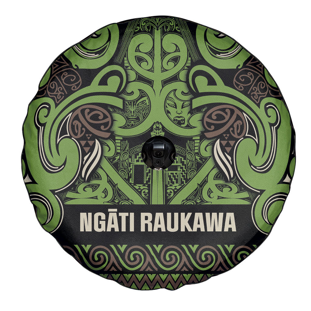 Aotearoa Iwi Ngati Raukawa Spare Tire Cover Maori Wharenui House Tribal Pattern
