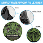 Aotearoa Iwi Ngati Raukawa Spare Tire Cover Maori Wharenui House Tribal Pattern