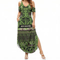 Aotearoa Iwi Ngati Raukawa Summer Maxi Dress Maori Wharenui House Tribal Pattern