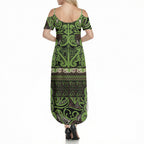 Aotearoa Iwi Ngati Raukawa Summer Maxi Dress Maori Wharenui House Tribal Pattern