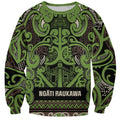 Aotearoa Iwi Ngati Raukawa Sweatshirt Maori Wharenui House Tribal Pattern