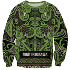 Aotearoa Iwi Ngati Raukawa Sweatshirt Maori Wharenui House Tribal Pattern