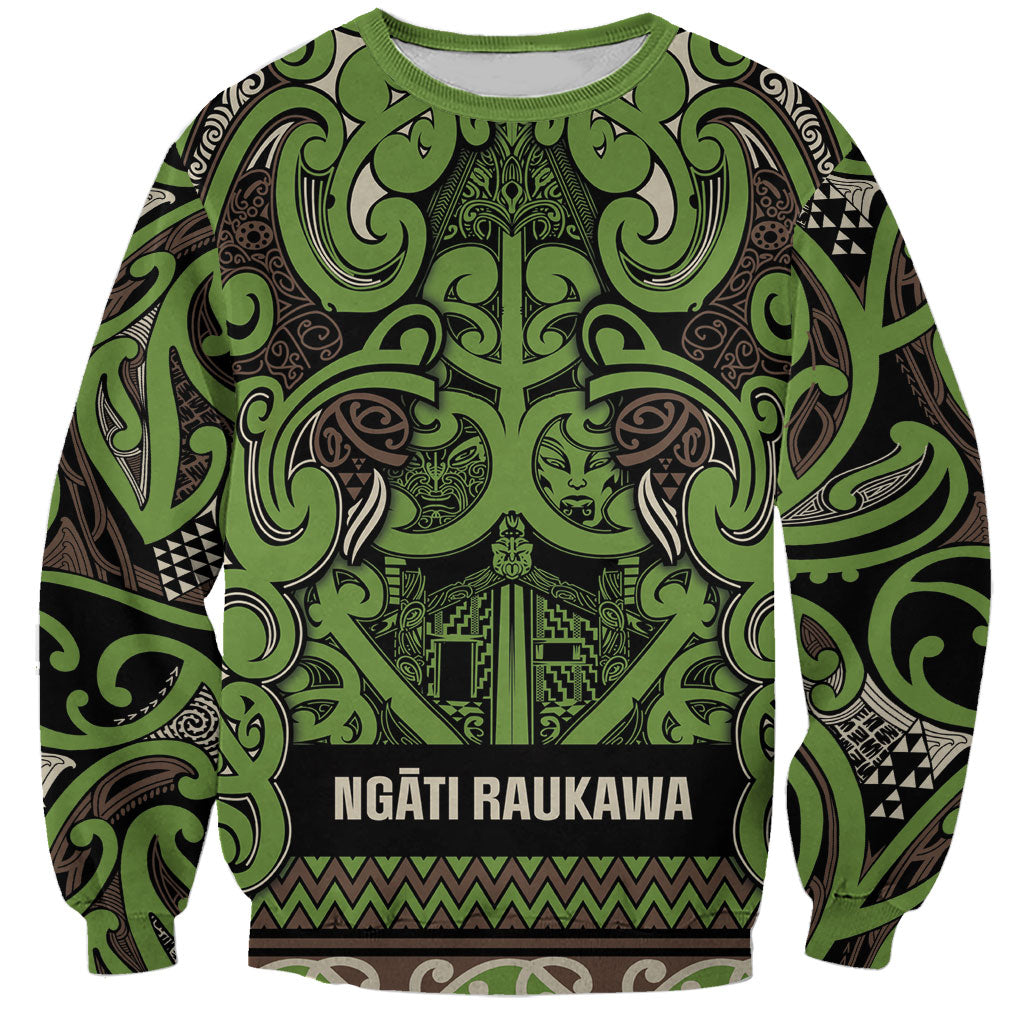 Aotearoa Iwi Ngati Raukawa Sweatshirt Maori Wharenui House Tribal Pattern