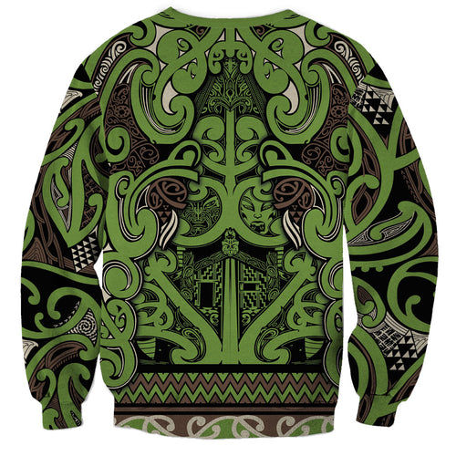Aotearoa Iwi Ngati Raukawa Sweatshirt Maori Wharenui House Tribal Pattern