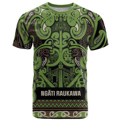 Aotearoa Iwi Ngati Raukawa T Shirt Maori Wharenui House Tribal Pattern