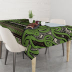 Aotearoa Iwi Ngati Raukawa Tablecloth Maori Wharenui House Tribal Pattern
