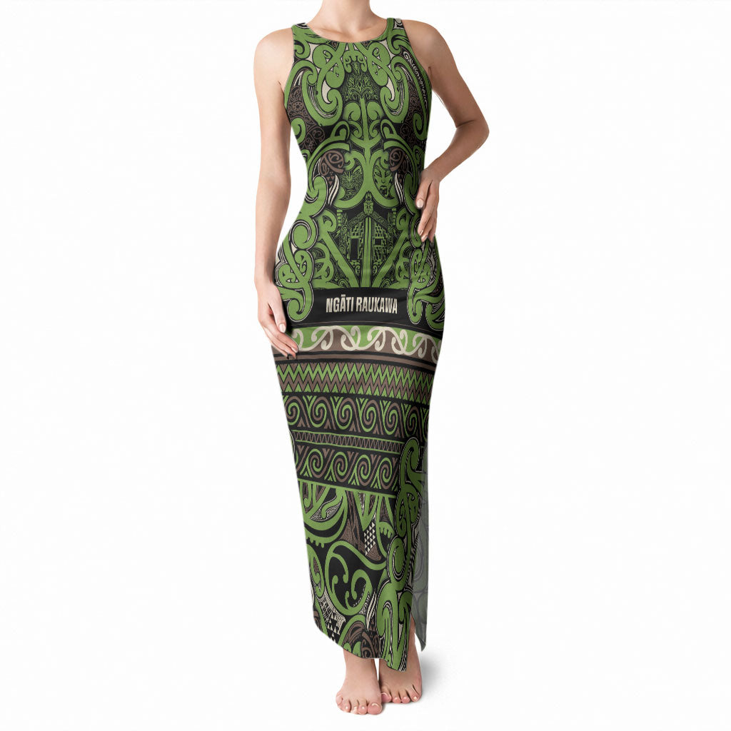 Aotearoa Iwi Ngati Raukawa Tank Maxi Dress Maori Wharenui House Tribal Pattern