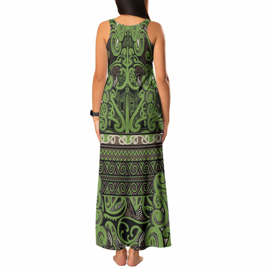 Aotearoa Iwi Ngati Raukawa Tank Maxi Dress Maori Wharenui House Tribal Pattern
