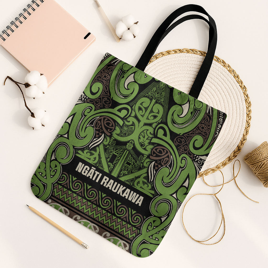 Aotearoa Iwi Ngati Raukawa Tote Bag Maori Wharenui House Tribal Pattern