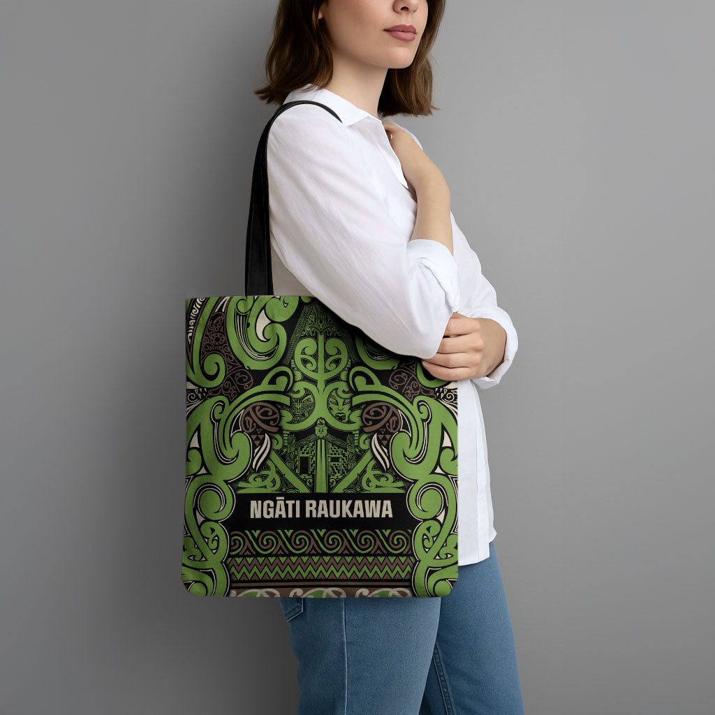 Aotearoa Iwi Ngati Raukawa Tote Bag Maori Wharenui House Tribal Pattern