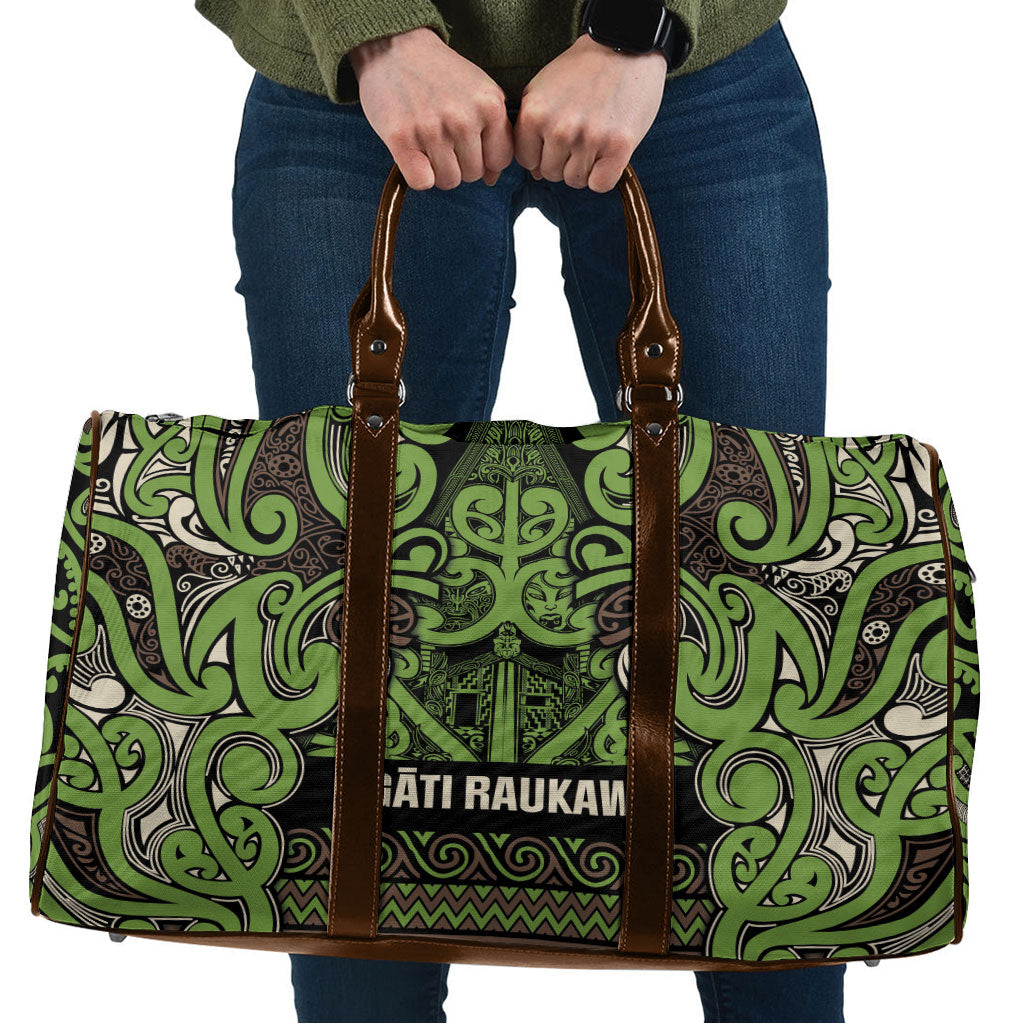 Aotearoa Iwi Ngati Raukawa Travel Bag Maori Wharenui House Tribal Pattern
