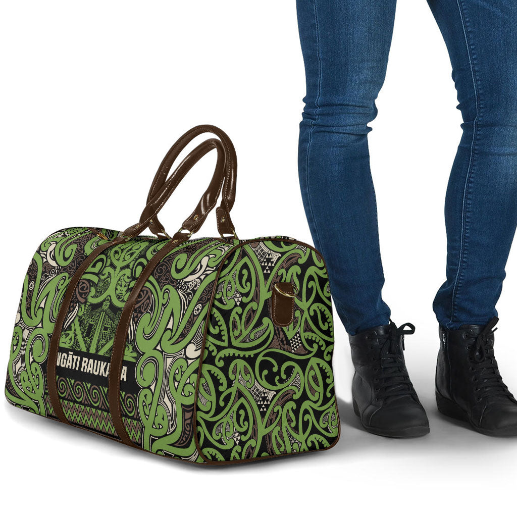 Aotearoa Iwi Ngati Raukawa Travel Bag Maori Wharenui House Tribal Pattern