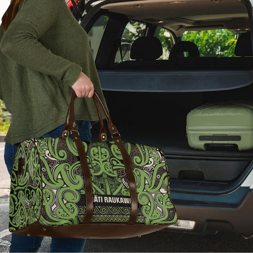 Aotearoa Iwi Ngati Raukawa Travel Bag Maori Wharenui House Tribal Pattern