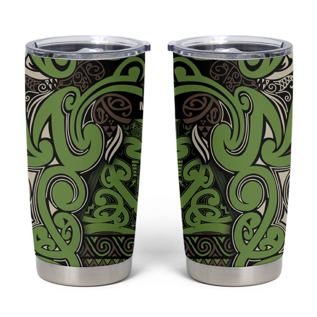 Aotearoa Iwi Ngati Raukawa Tumbler Cup Maori Wharenui House Tribal Pattern