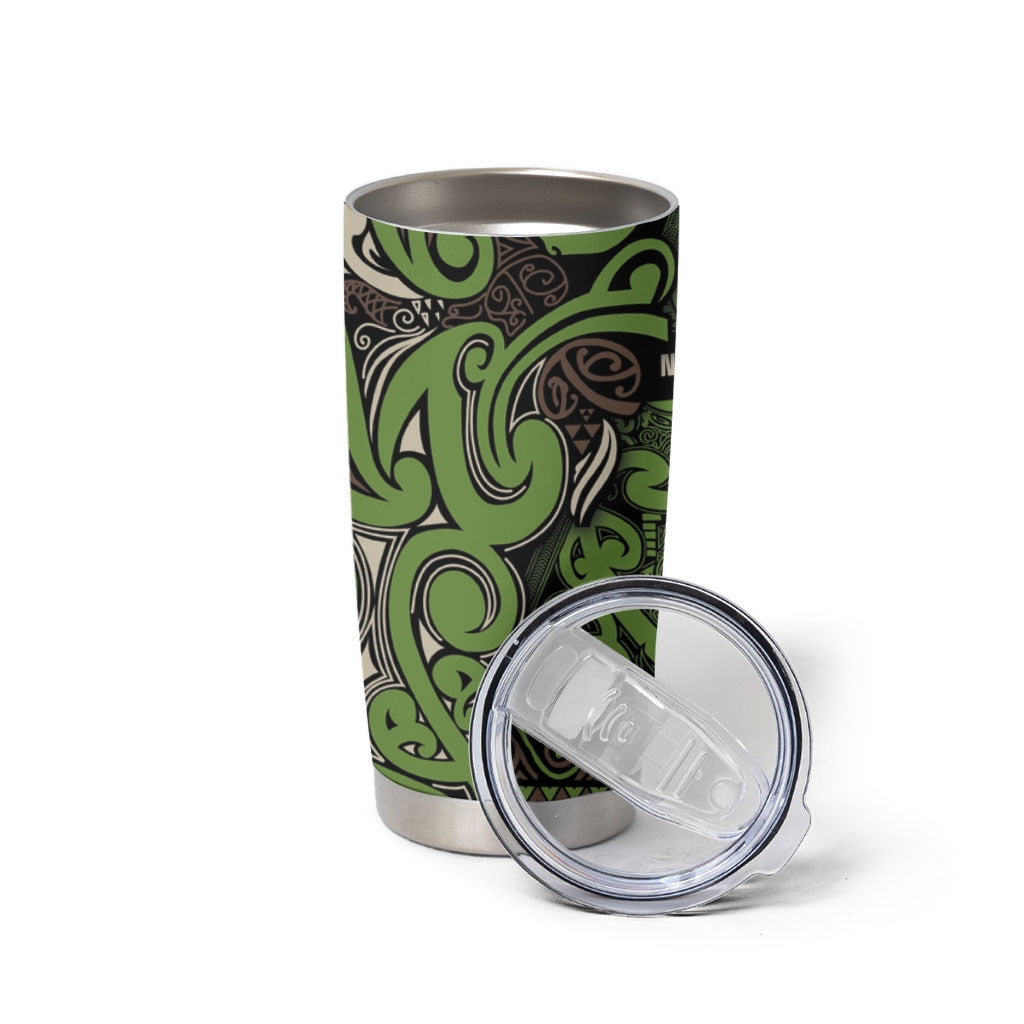 Aotearoa Iwi Ngati Raukawa Tumbler Cup Maori Wharenui House Tribal Pattern