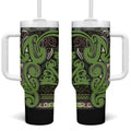 Aotearoa Iwi Ngati Raukawa Tumbler With Handle Maori Wharenui House Tribal Pattern