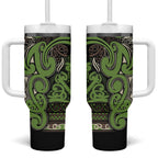 Aotearoa Iwi Ngati Raukawa Tumbler With Handle Maori Wharenui House Tribal Pattern