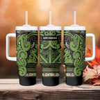 Aotearoa Iwi Ngati Raukawa Tumbler With Handle Maori Wharenui House Tribal Pattern