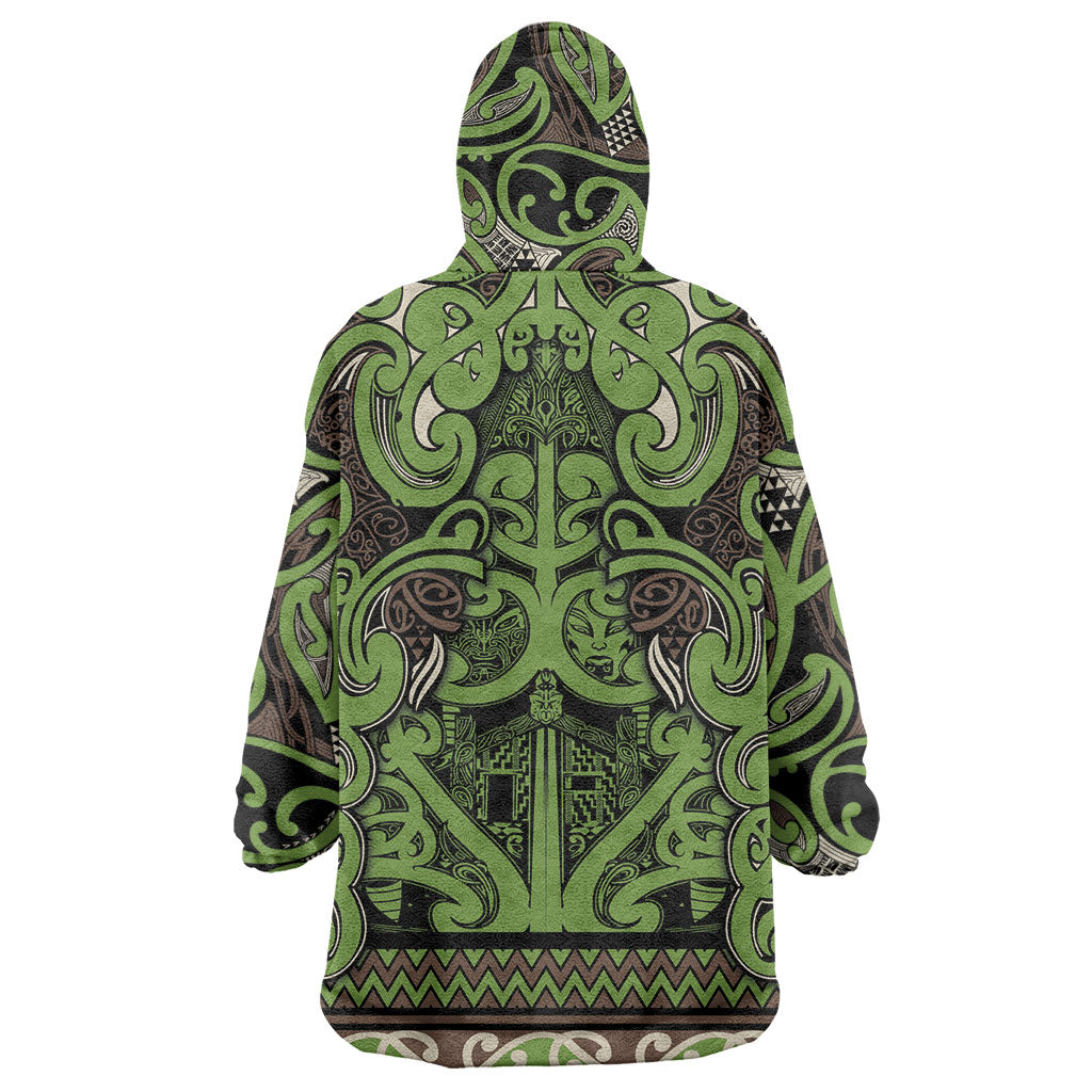 Aotearoa Iwi Ngati Raukawa Wearable Blanket Hoodie Maori Wharenui House Tribal Pattern