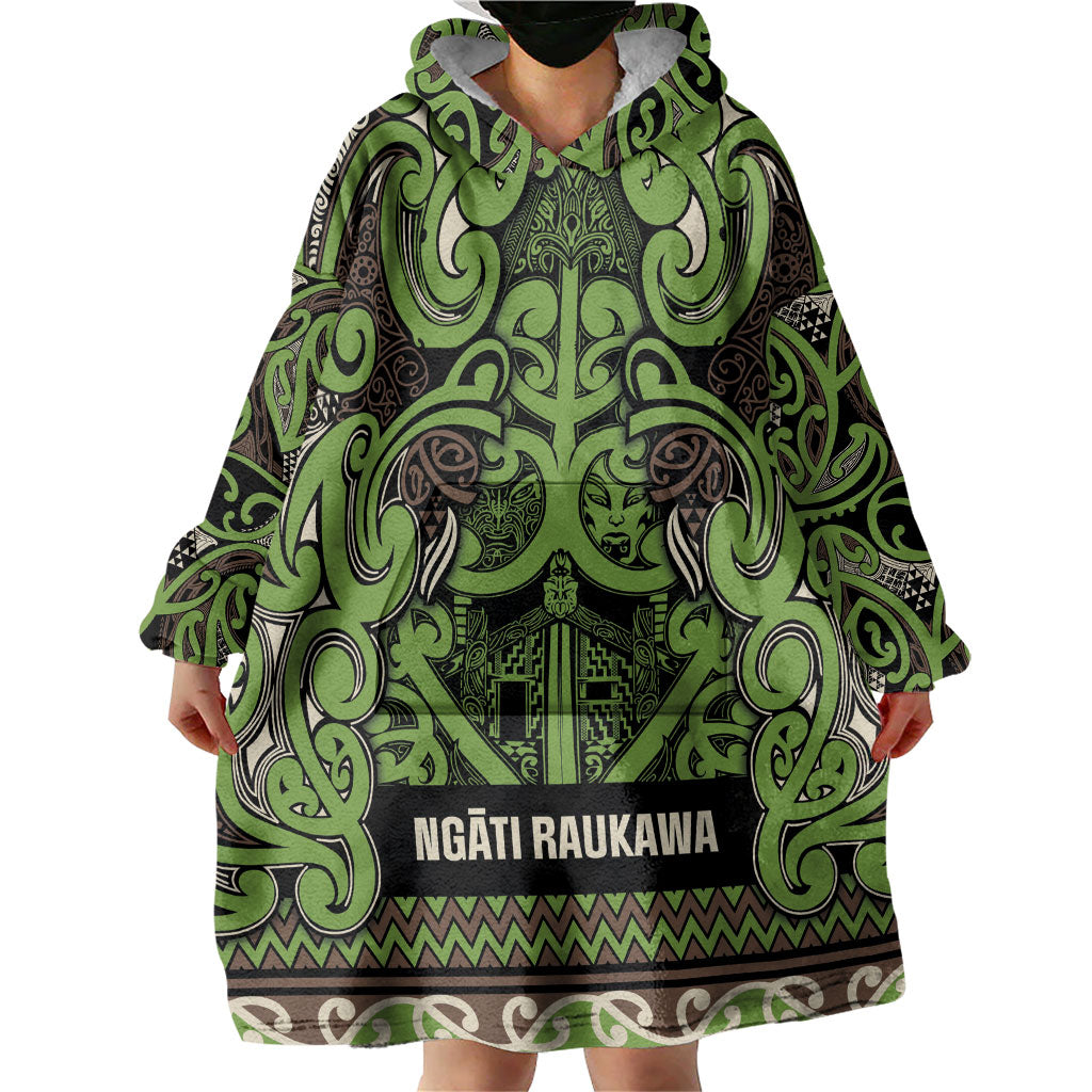 Aotearoa Iwi Ngati Raukawa Wearable Blanket Hoodie Maori Wharenui House Tribal Pattern