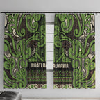 Aotearoa Iwi Ngati Raukawa Window Curtain Maori Wharenui House Tribal Pattern