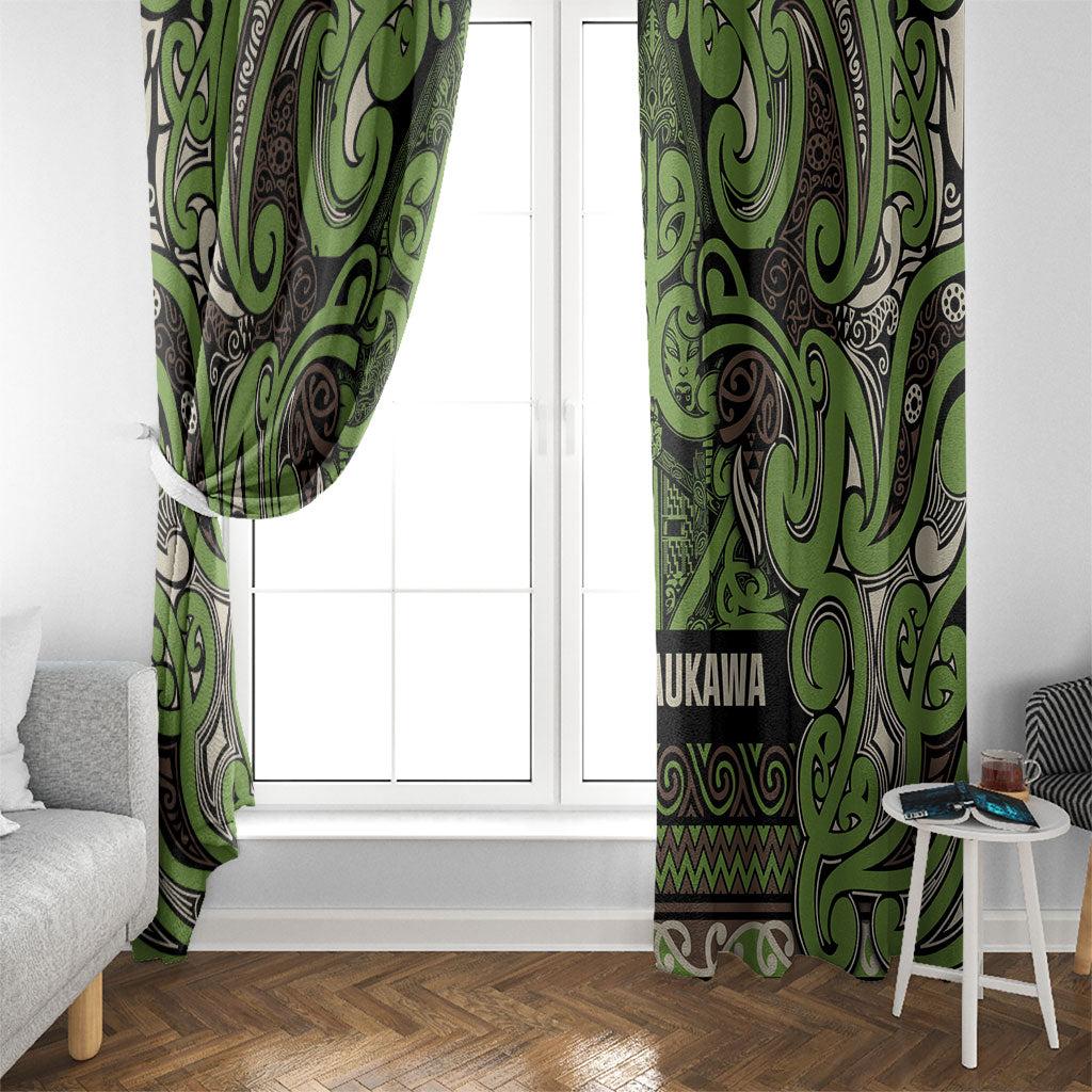 Aotearoa Iwi Ngati Raukawa Window Curtain Maori Wharenui House Tribal Pattern