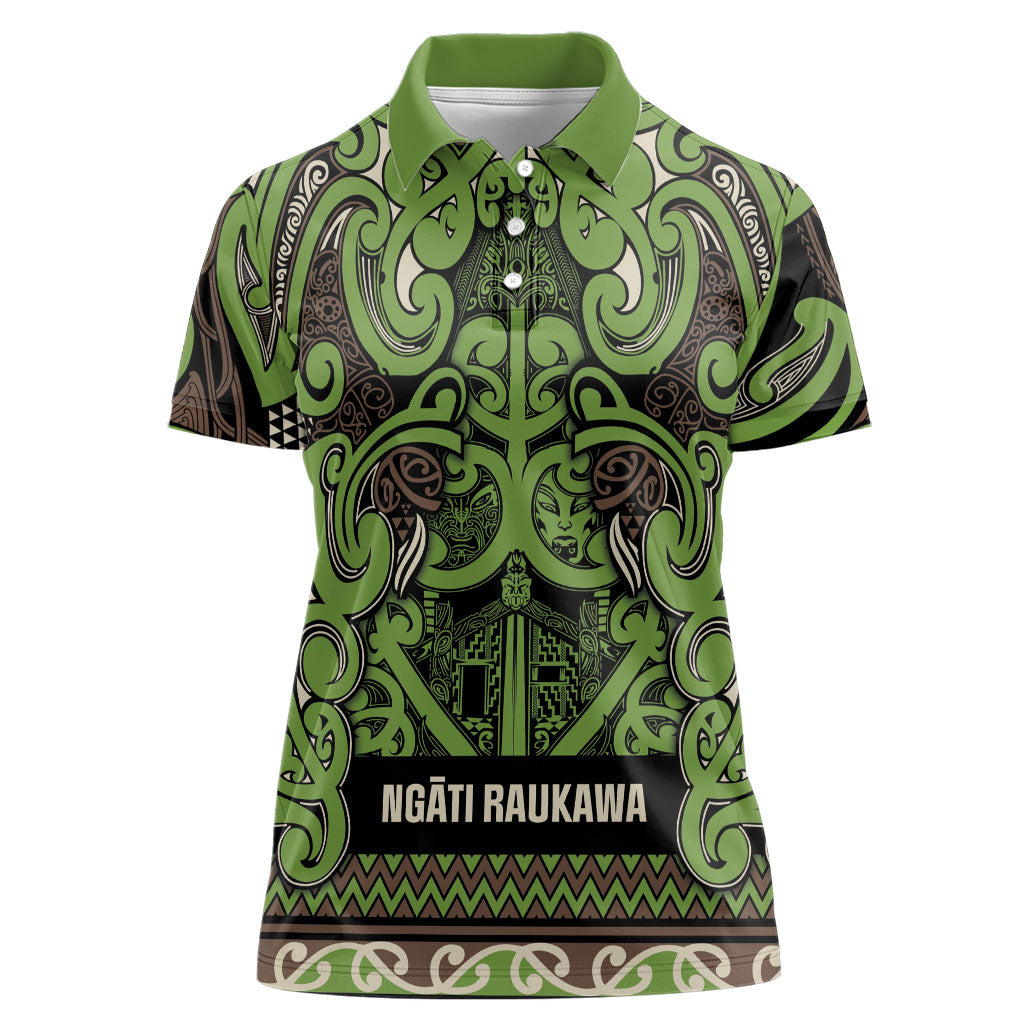 Aotearoa Iwi Ngati Raukawa Women Polo Shirt Maori Wharenui House Tribal Pattern