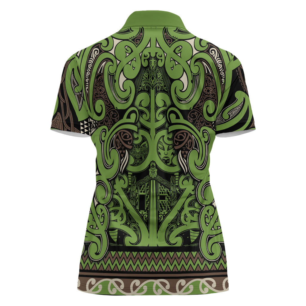 Aotearoa Iwi Ngati Raukawa Women Polo Shirt Maori Wharenui House Tribal Pattern