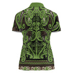 Aotearoa Iwi Ngati Raukawa Women Polo Shirt Maori Wharenui House Tribal Pattern