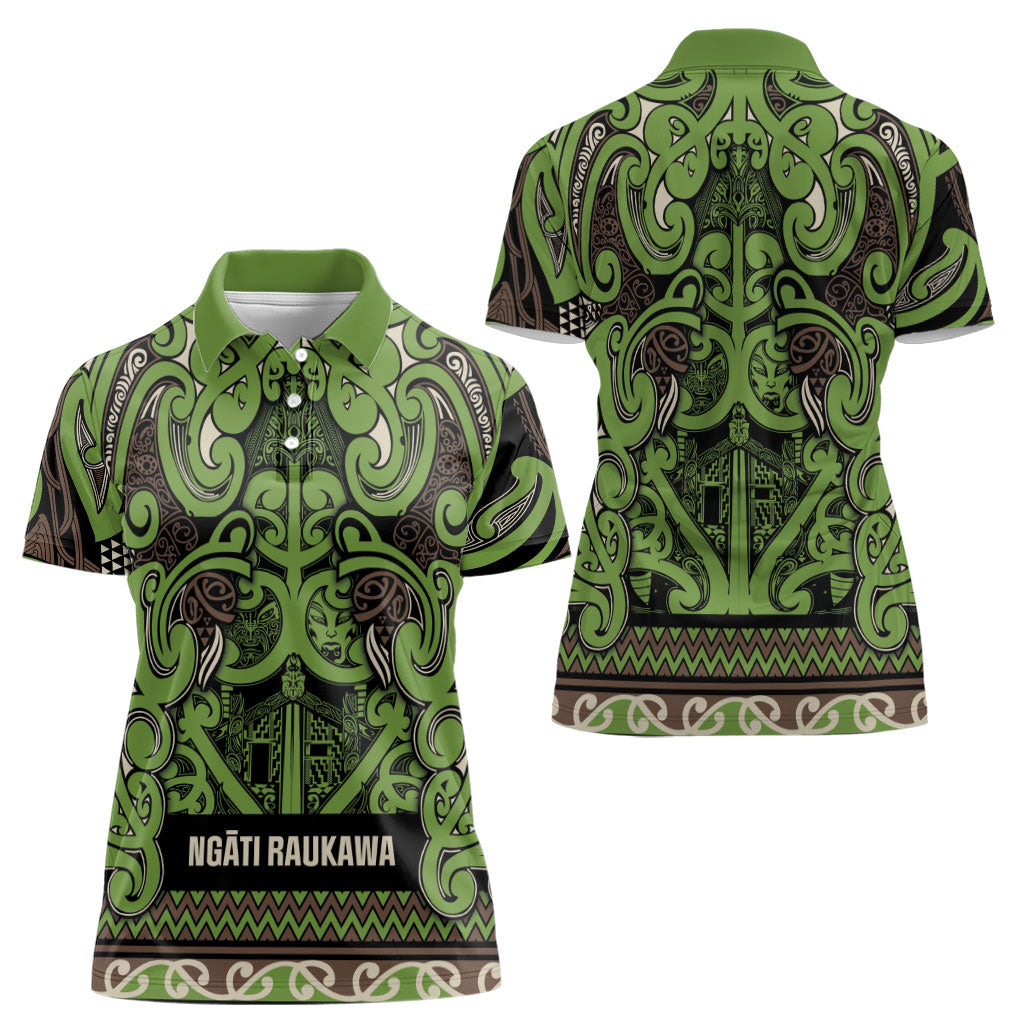 Aotearoa Iwi Ngati Raukawa Women Polo Shirt Maori Wharenui House Tribal Pattern